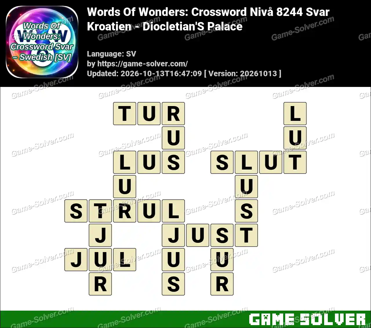 Words Of Wonders: Crossword Nivå 8244 Svar – Kroatien – Diocletian’S Palace